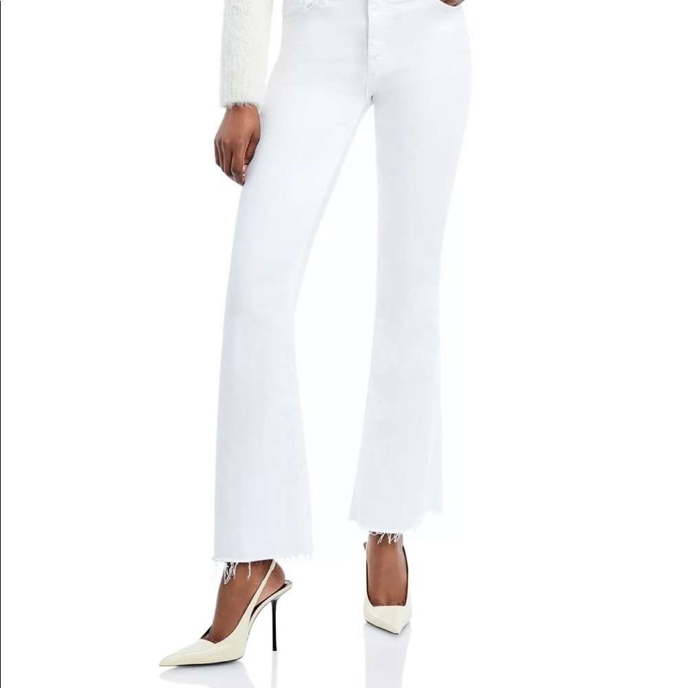 Mother Weekender Fray White Jeans